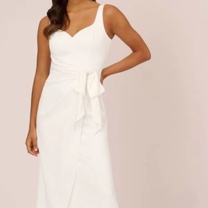Satin crepe mermaid gown with tie waist in ivory NWT size 6 bridal shower